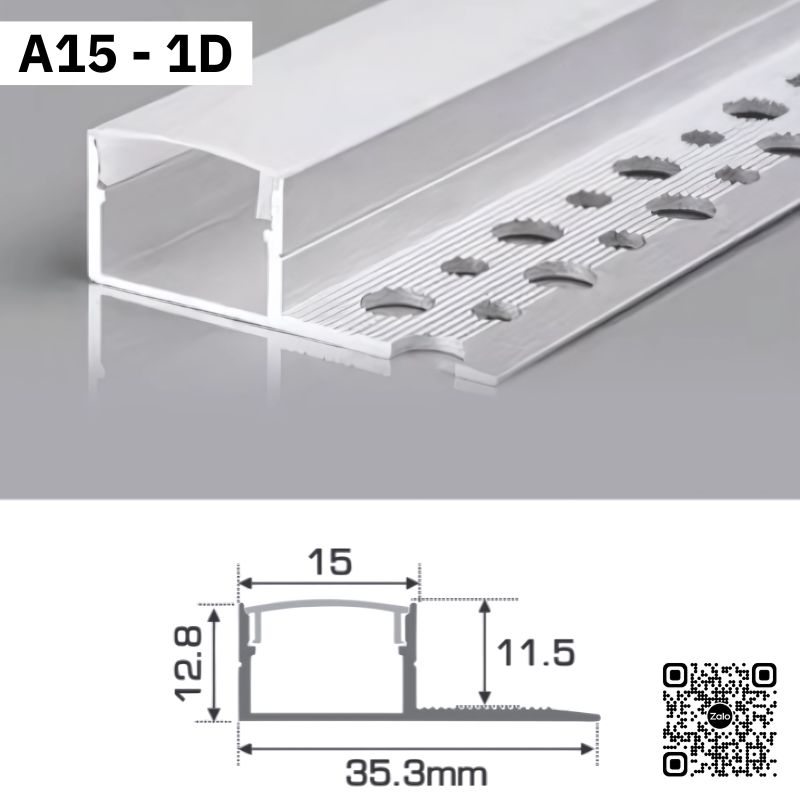 Thanh Nhôm Giấu Viền Dài 1m5 | A15-1D